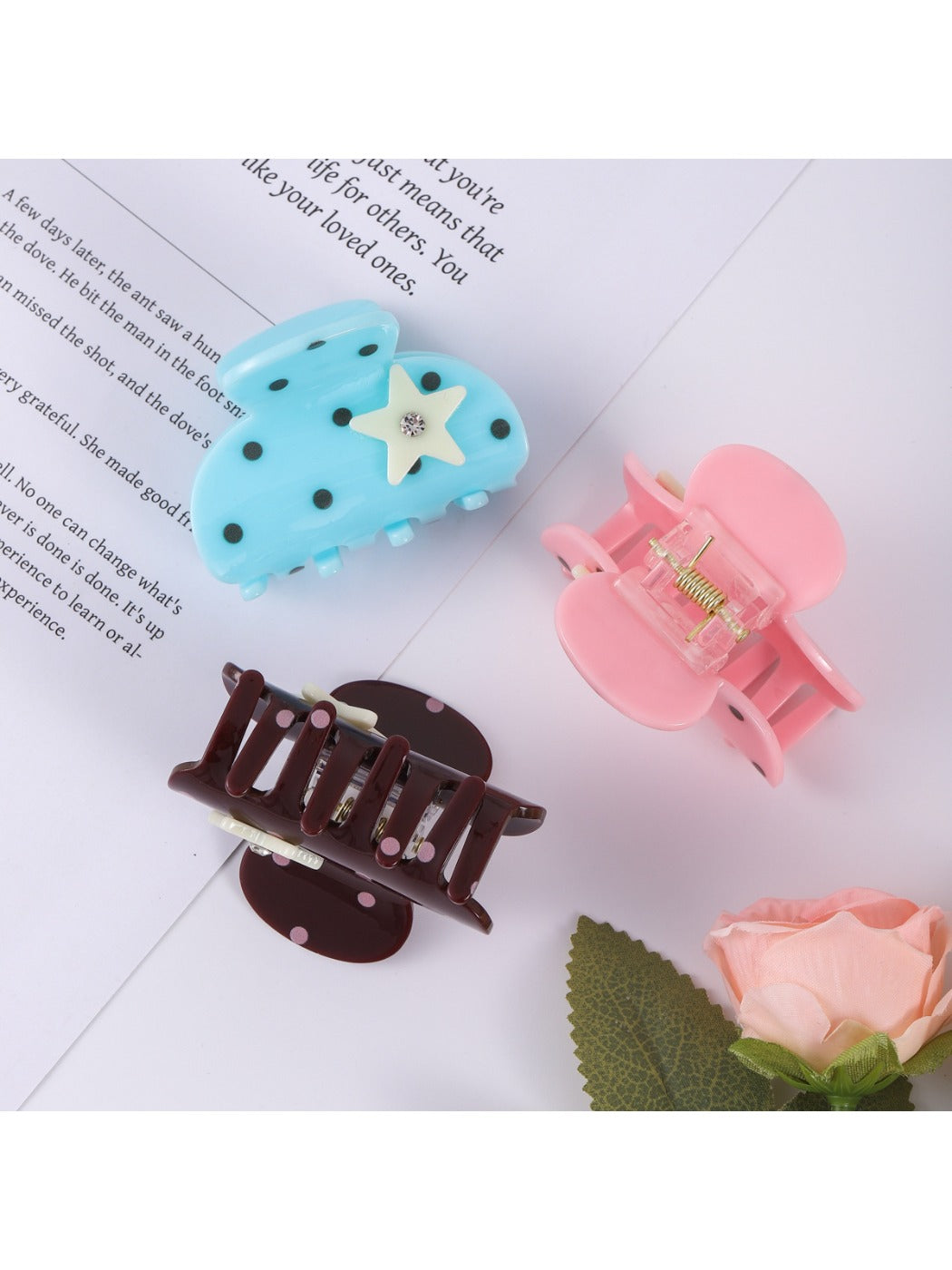Beau - Polka Dot and Star Claw Clip