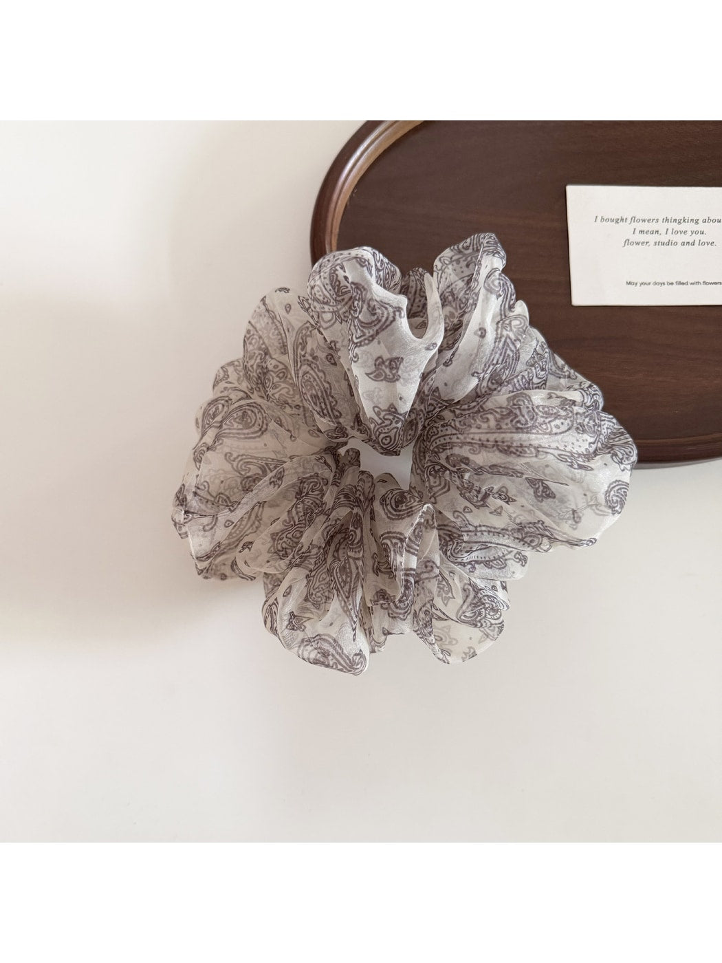 Gifty - Plaid Pattern Ruffled Polyester Ponytail Scrunchie