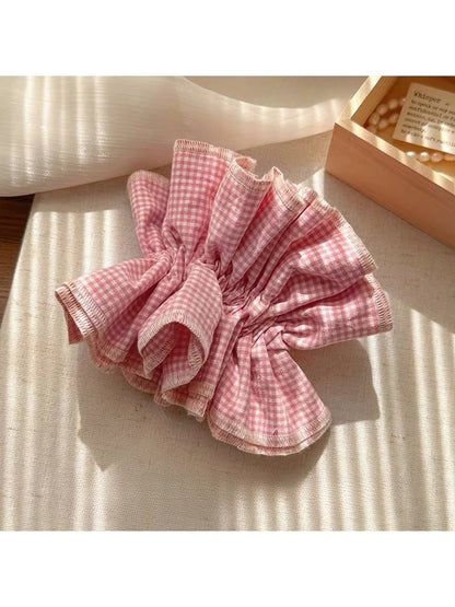 Gifty - Adorable Multicolor Plaid Fabric Scrunchie