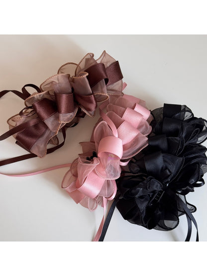 Beau - Sweet Ruffle Bow Fabric Banana Clip