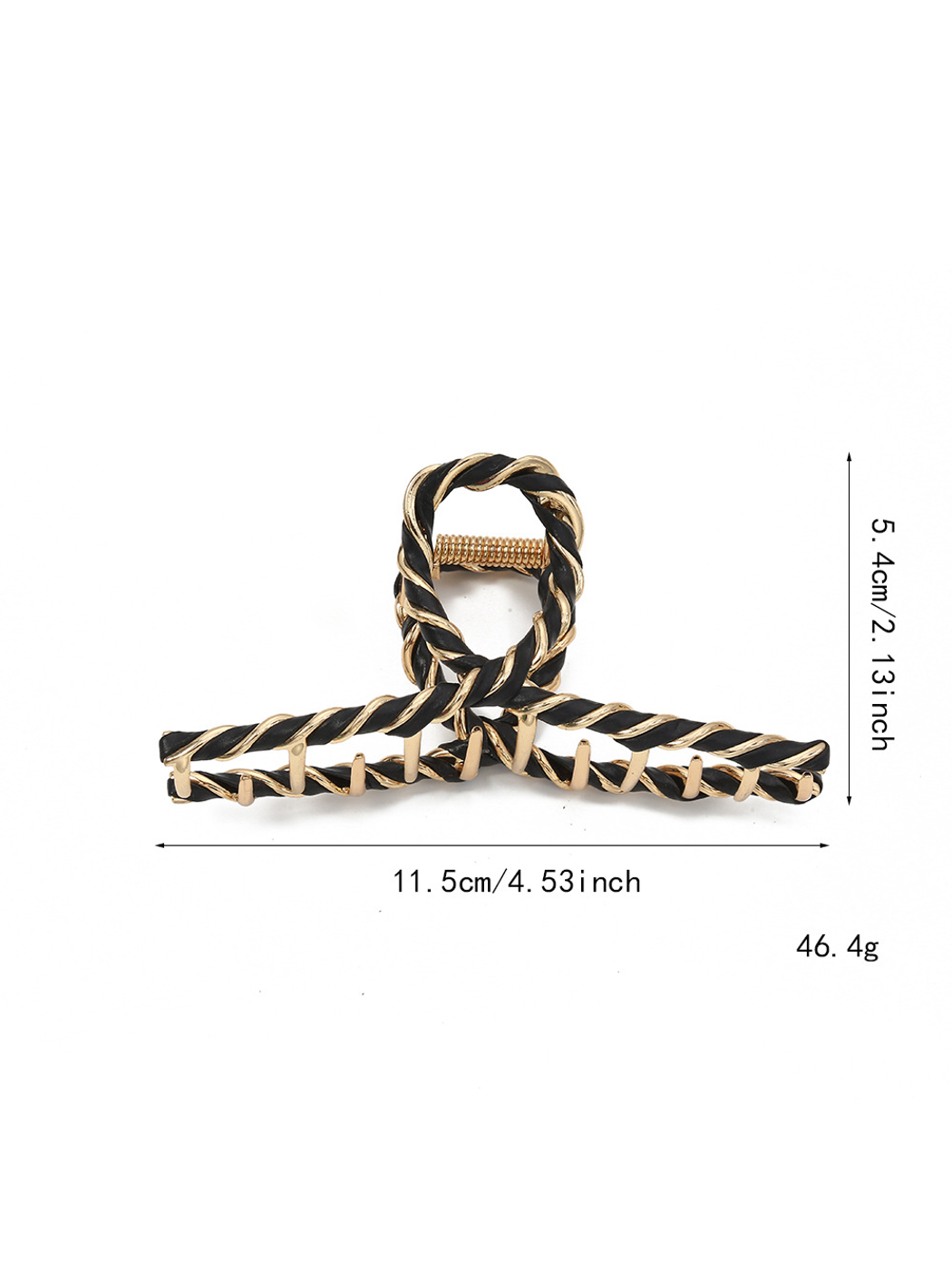 Beau - Open Oval Design Plated Alloy Claw Clip