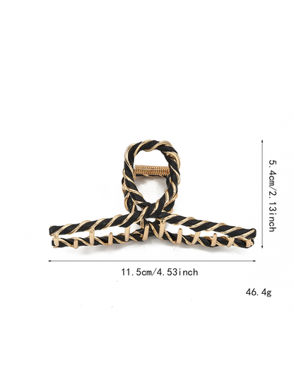 Beau - Open Oval Design Plated Alloy Claw Clip