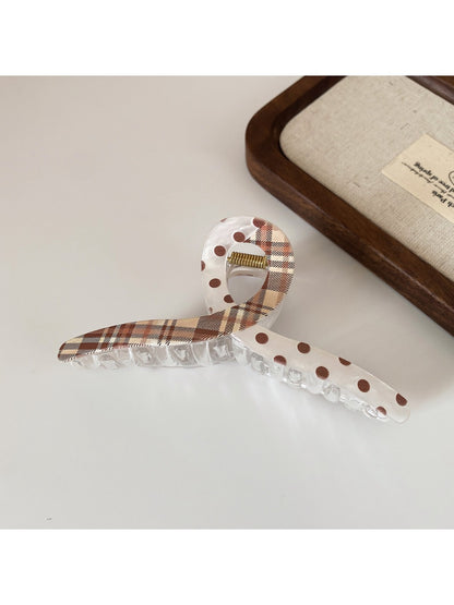 Beau - Plaid Leopard Polka Dot Hair Claw Clip