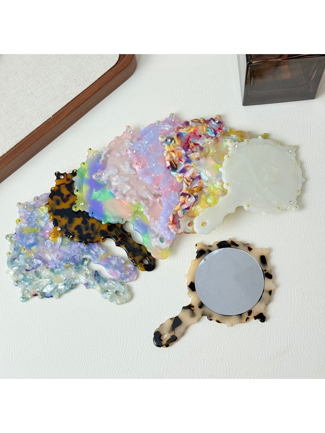 Mirroray - Fashion Pattern Hand-Held Mirror Portable