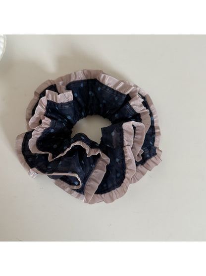 Gifty - Vintage Style Polka Dot Ruffled Scrunchie