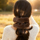 Gifty - Brown Fuzzy Color Block Scrunchie