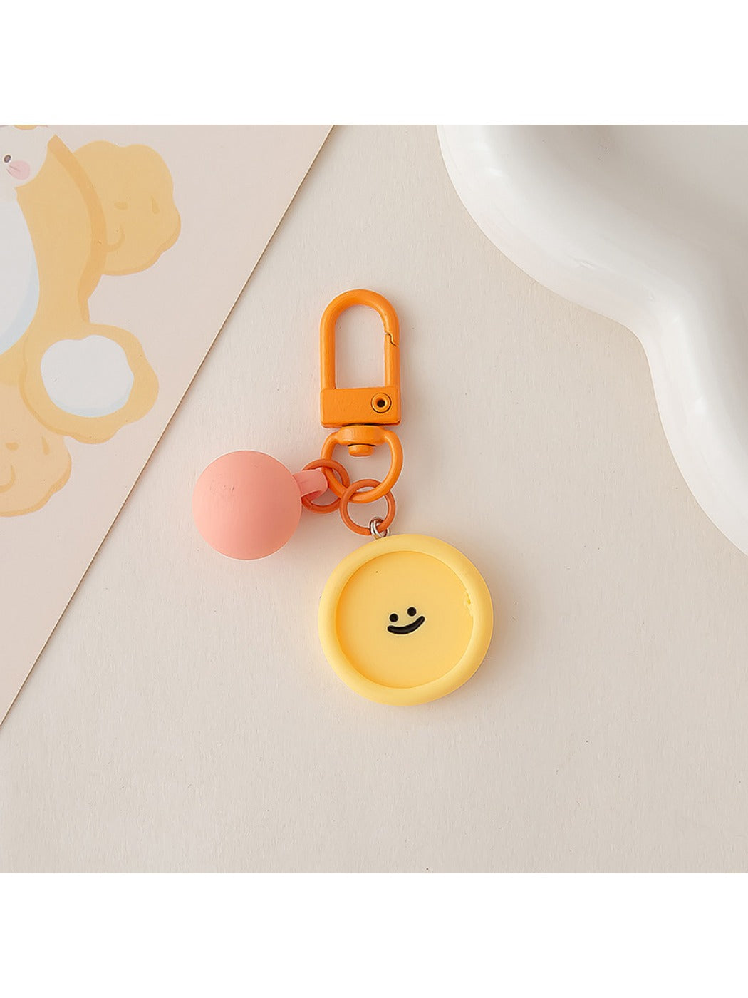 Keypus - Macaron Colors Cute Smiley Face Keychain