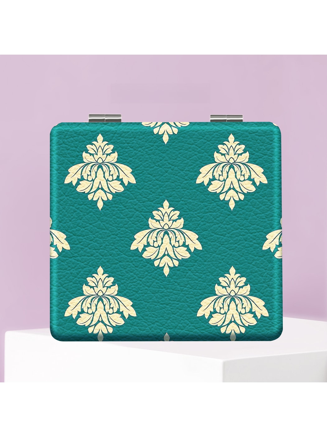 Mirroray - Decorative Flower Print Travel Vanity Mirror