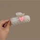 Beau - Sweet Style Heart Detail Polka Dot Claw Clip