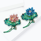 Brovia - Lotus Flower Rhinestone Alloy Brooch