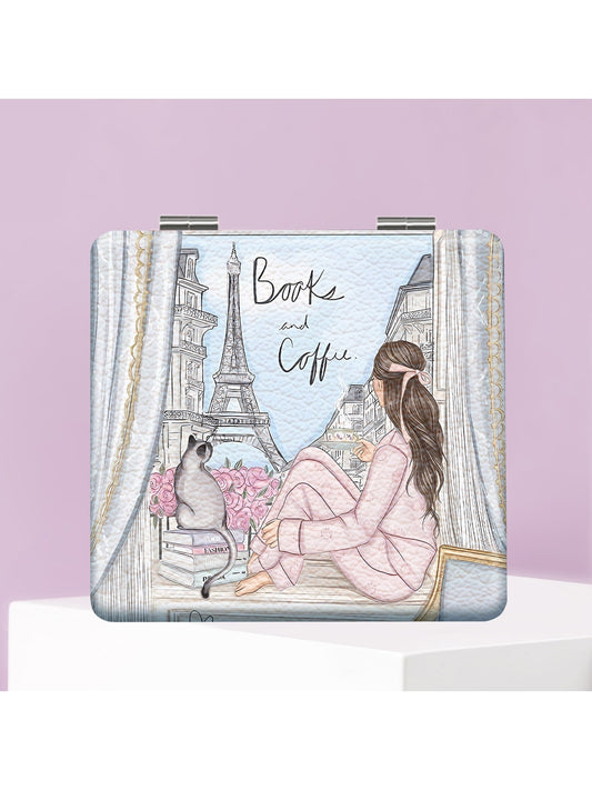 Mirroray - Square Foldable PU Glass Makeup Mirror