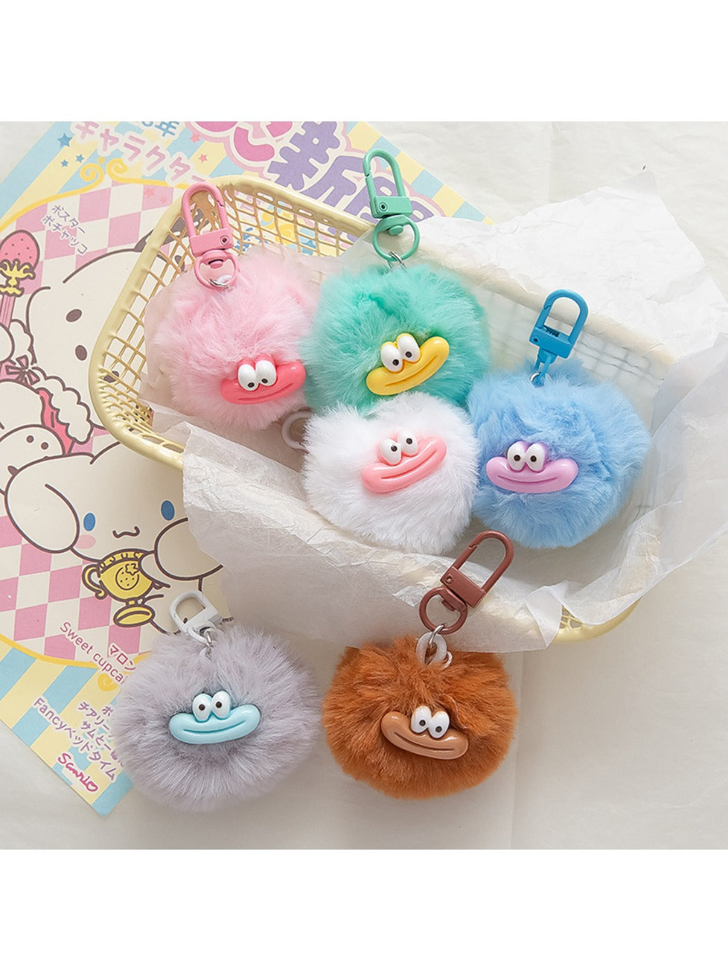 Keypus - Cute Sausage Mouth Pom Pom Keychain