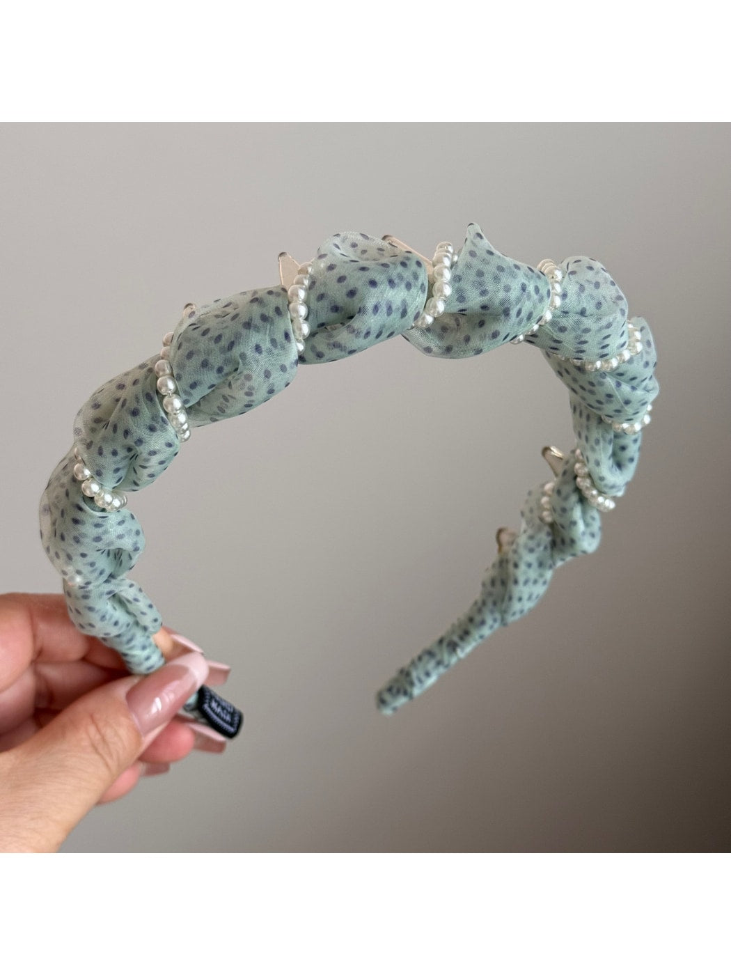 Gifty - Ruffled Polka Dot Sheer Look Scrunchie