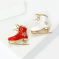 Brovia - Enamel Ice Skate Snowflake Detail Brooch