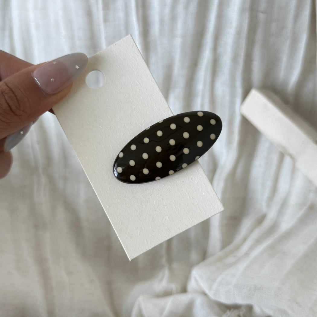 Beau - Polka Dot Oval Side Barrette