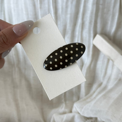 Beau - Polka Dot Oval Side Barrette