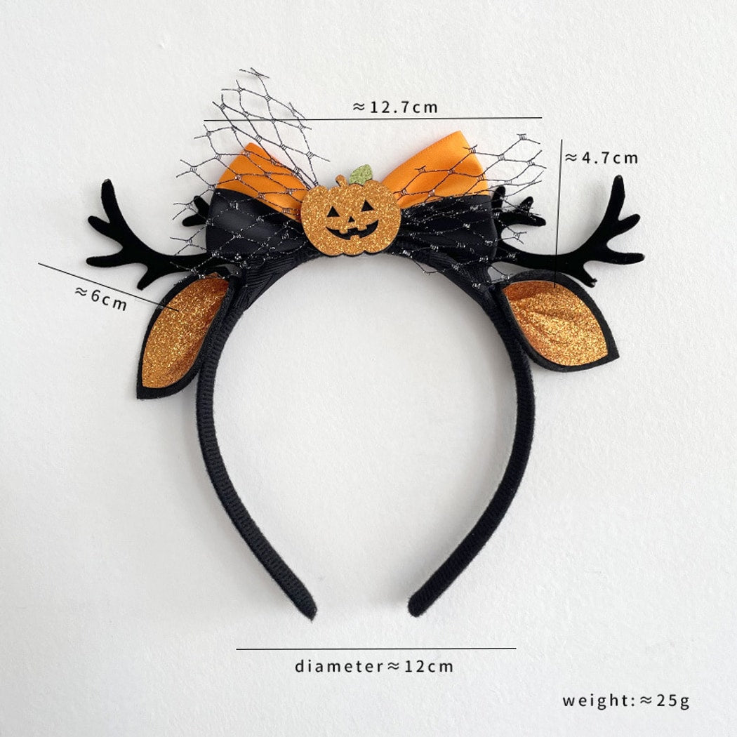 Gifty - Halloween Pumpkin Ghost Lace Dress-Up Headband
