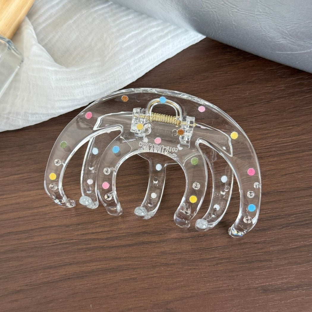 Beau - Transparent Polka Dot Plastic Claw Clip