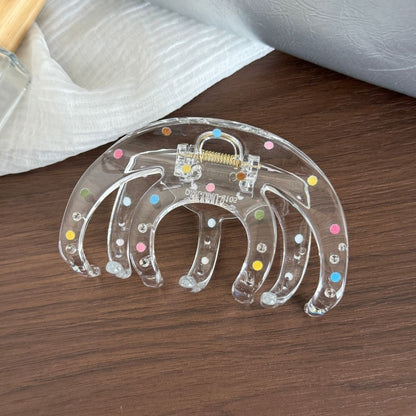 Beau - Transparent Polka Dot Plastic Claw Clip