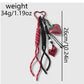 Keypus - Y2K Beaded Strawberry Heart Bag Charm Keychain