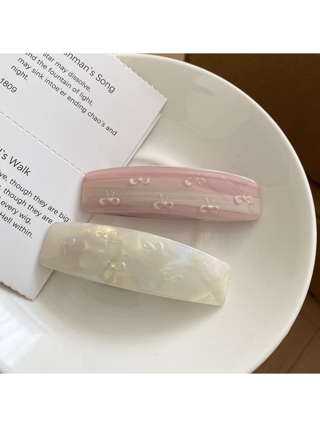 Beau - Bow Detail Acetate Spring Hair Clip