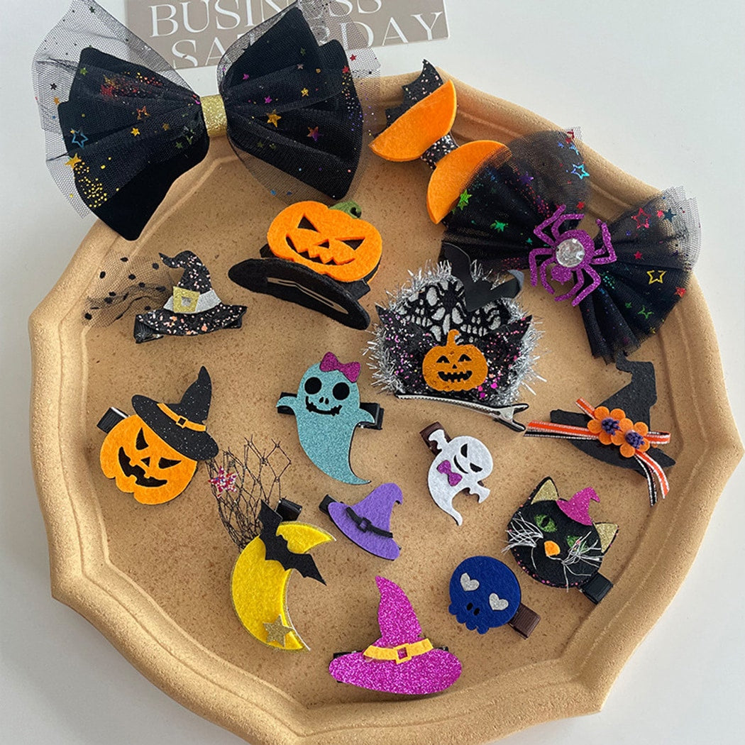 Beau - Halloween Style Funny Bow Pumpkin Hair Clip