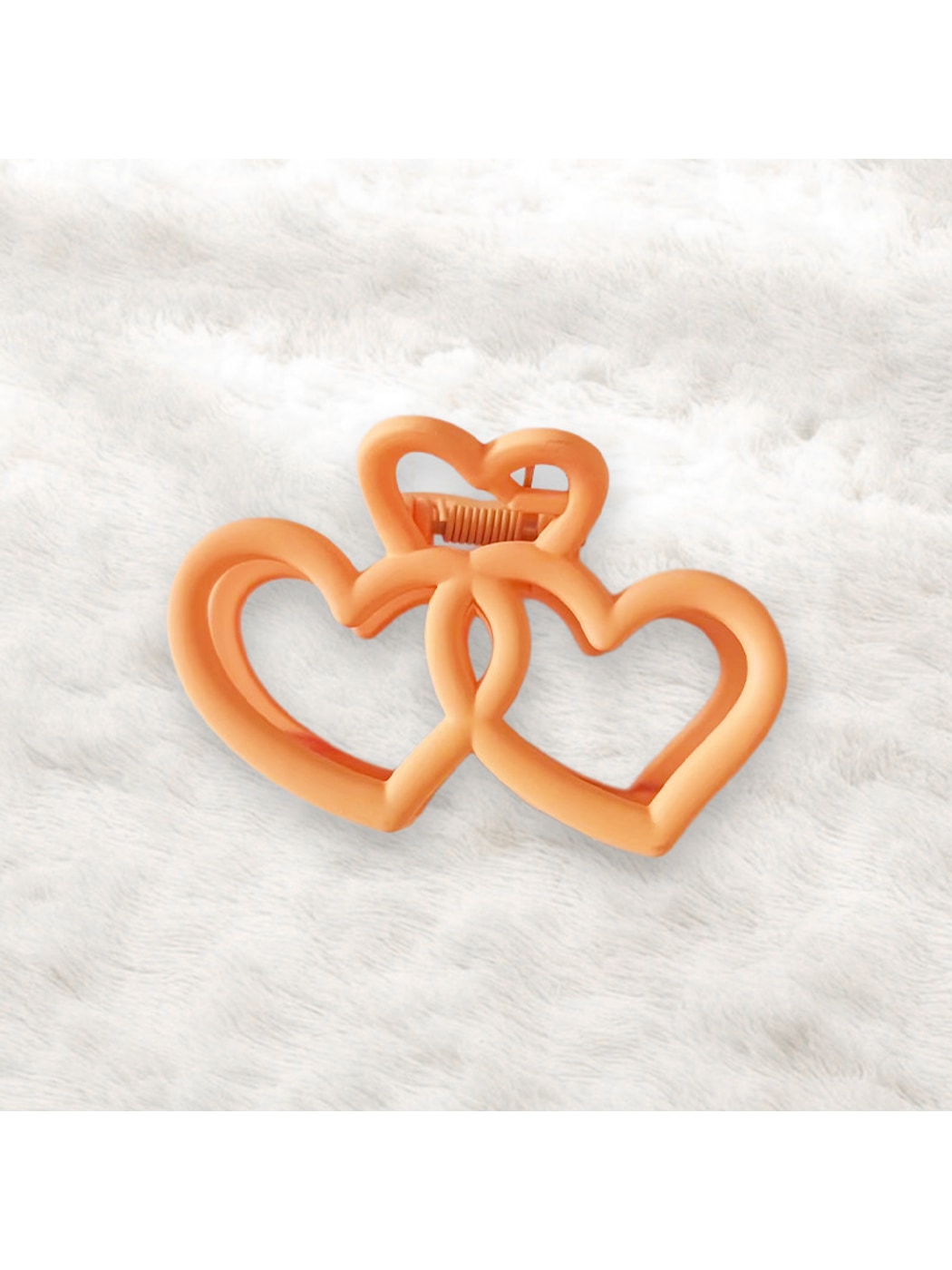 Beau - Double Heart Cutout Plastic Hair Claw Clip