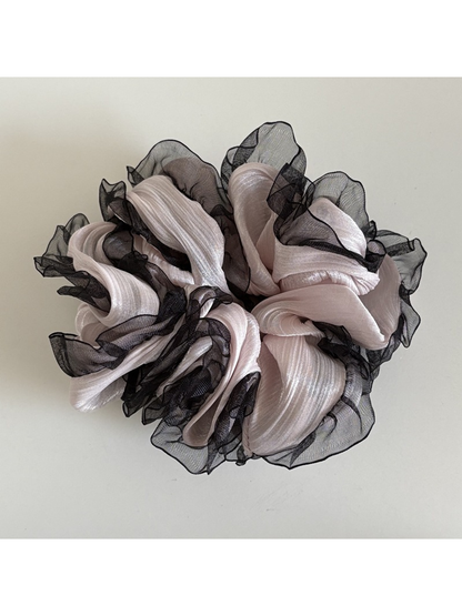 Gifty - Ruffled Cloud Shape Lace Trim Scrunchie