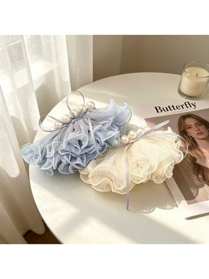 Beau - Pleated Mesh Bow Decorative Spring Hair Clip