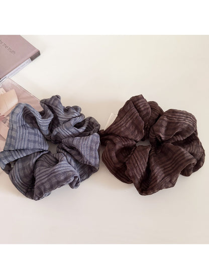 Gifty - Vintage Striped Ruched Scrunchie