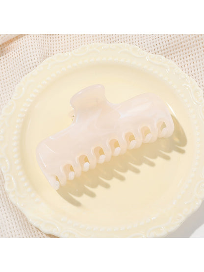Beau - Marbled Plastic Flat Profile Hair Claw Clip