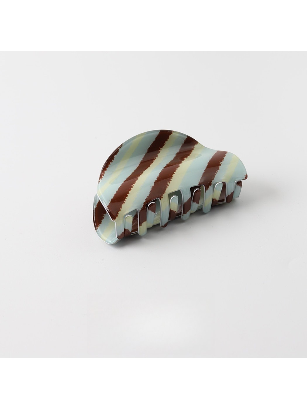 Beau - Retro Inspired Striped PVC Hair Claw Clip