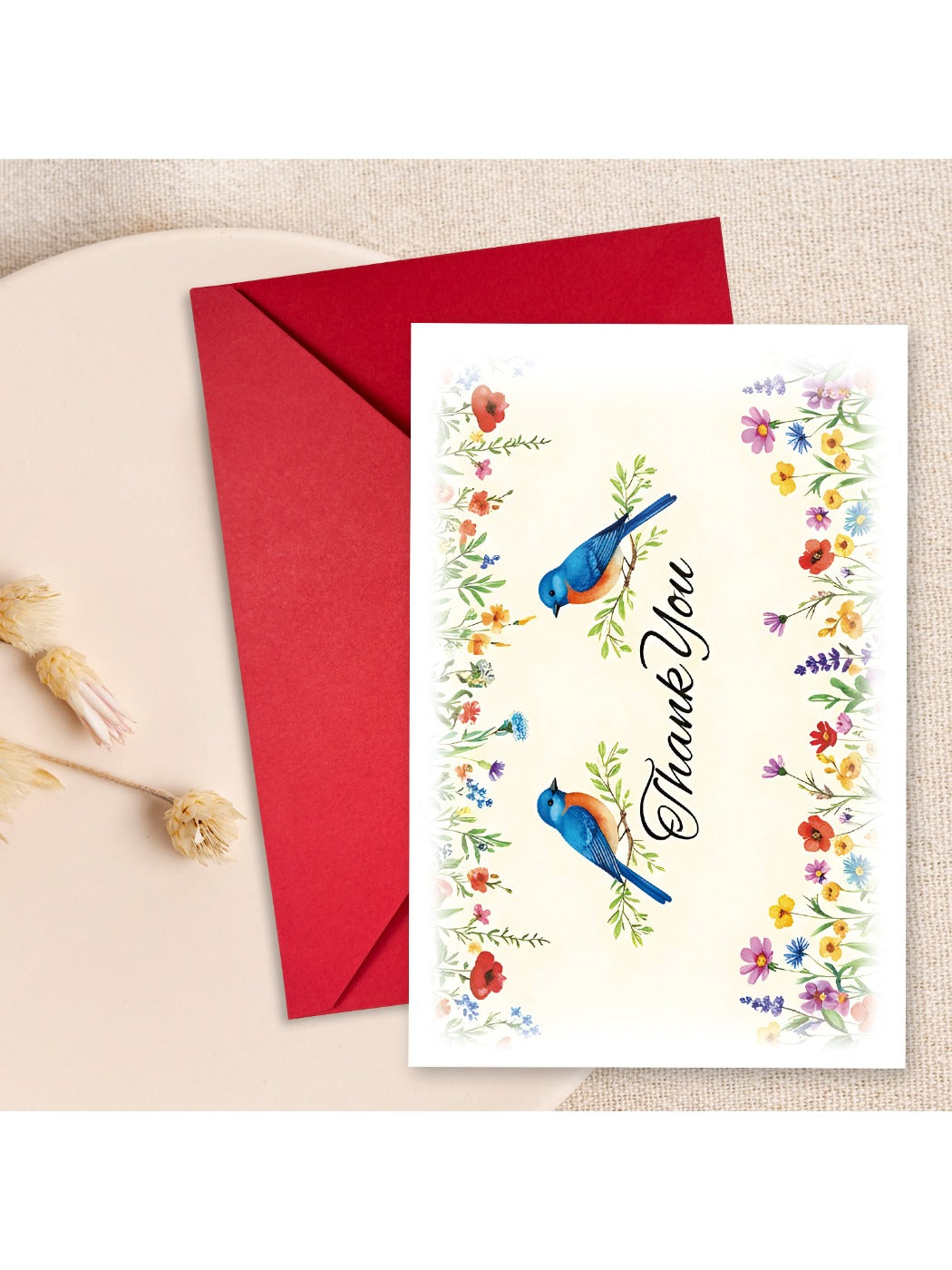 Carduria - Artistic Floral Thank You Greeting Card