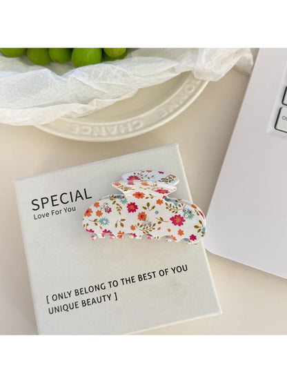 Beau - Sweet Floral Pattern Hair Claw Clip