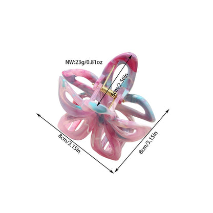 Beau - Marbled PS Alloy Flower Shape Women's Claw Clip