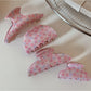 Beau - Pink Rose Patterned Hair Claw Clip