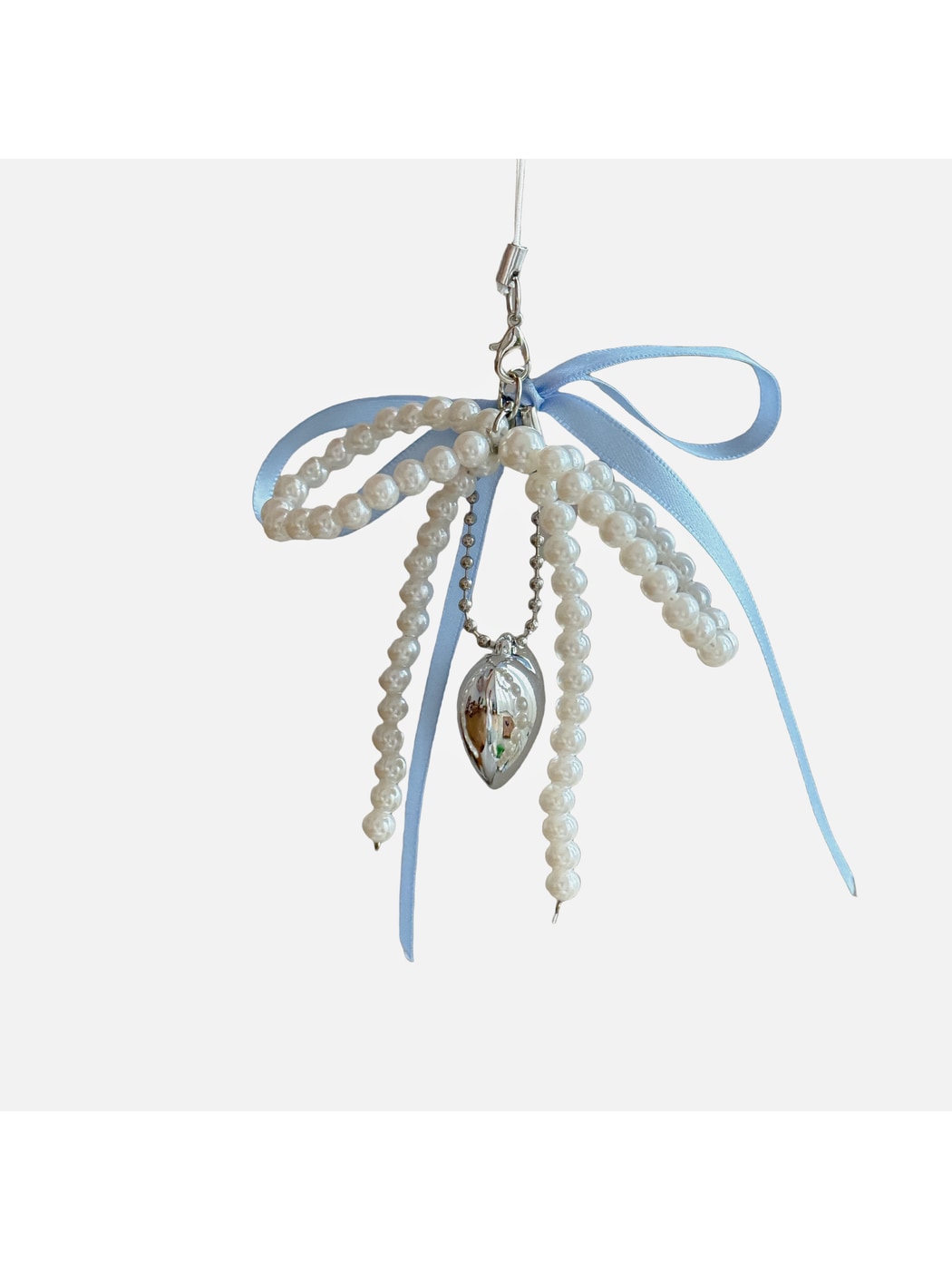 Keypus - Beaded Bow Heart Pendant Bag Charm Keychain