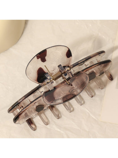 Beau - Vintage Leopard Print Half Moon Claw Clip