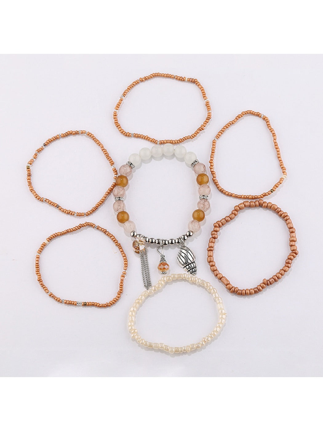 Close-up of Lovra bracelet showing detailed alloy pendant and textured silver beads