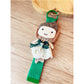 Keypus keychain with multiple fabric patches in various colors and patterns