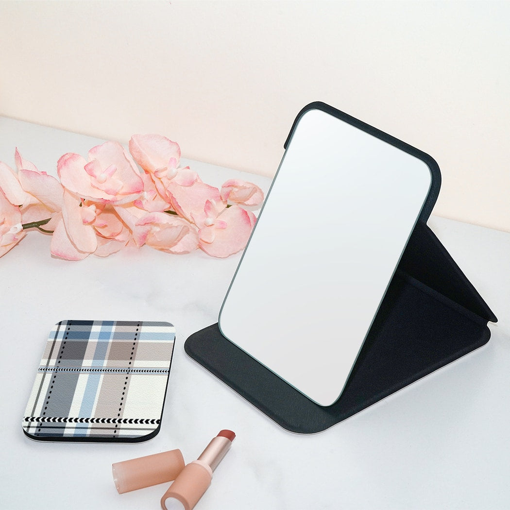 Mirroray - Plaid Pattern Folding Touch-Up Makeup Mirror