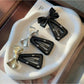 Beau - Faux Leather Bow Triangle Snap Hair Clip