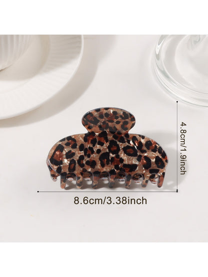 Beau - Leopard Print Half Moon Claw Clip
