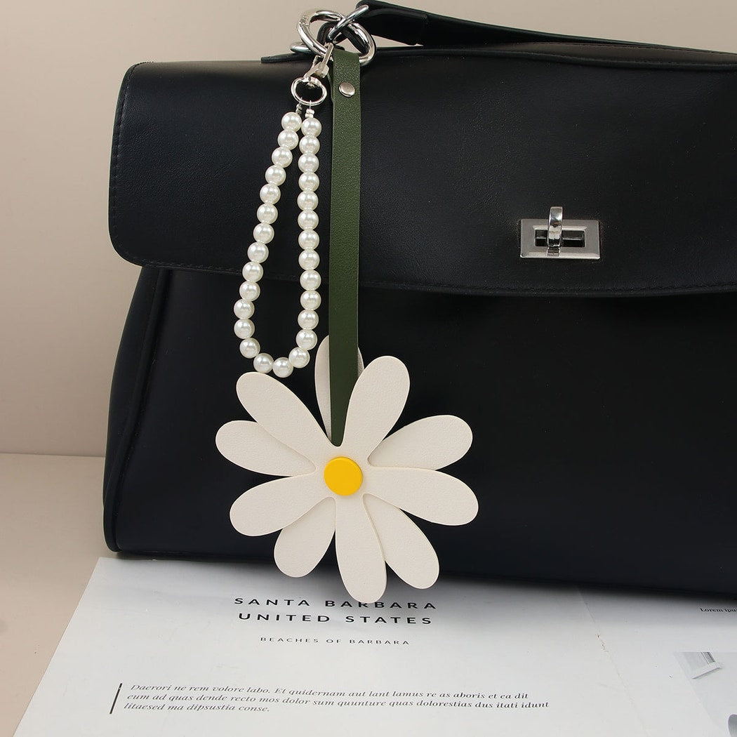 Keypus - Daisy Flower PU Keyring Bag Charm Keychain