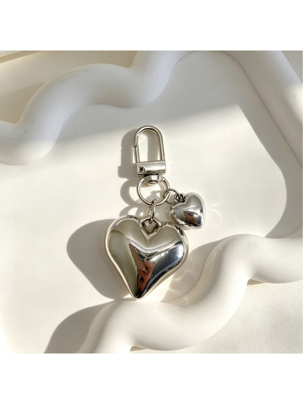 Keypus - Heart Shape Alloy Phone Bag Charm Keychain