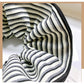 Gifty - Elegant Grey Striped  Scrunchies