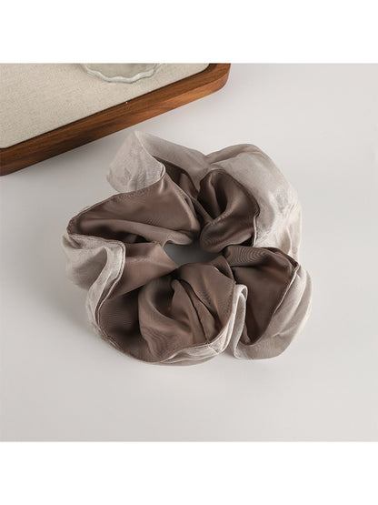 Gifty - Mesh Satin Jacquard Texture Patchwork Scrunchie