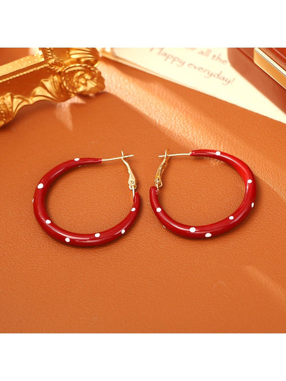 Earedge - Retro Colorful Polka Dot Earrings