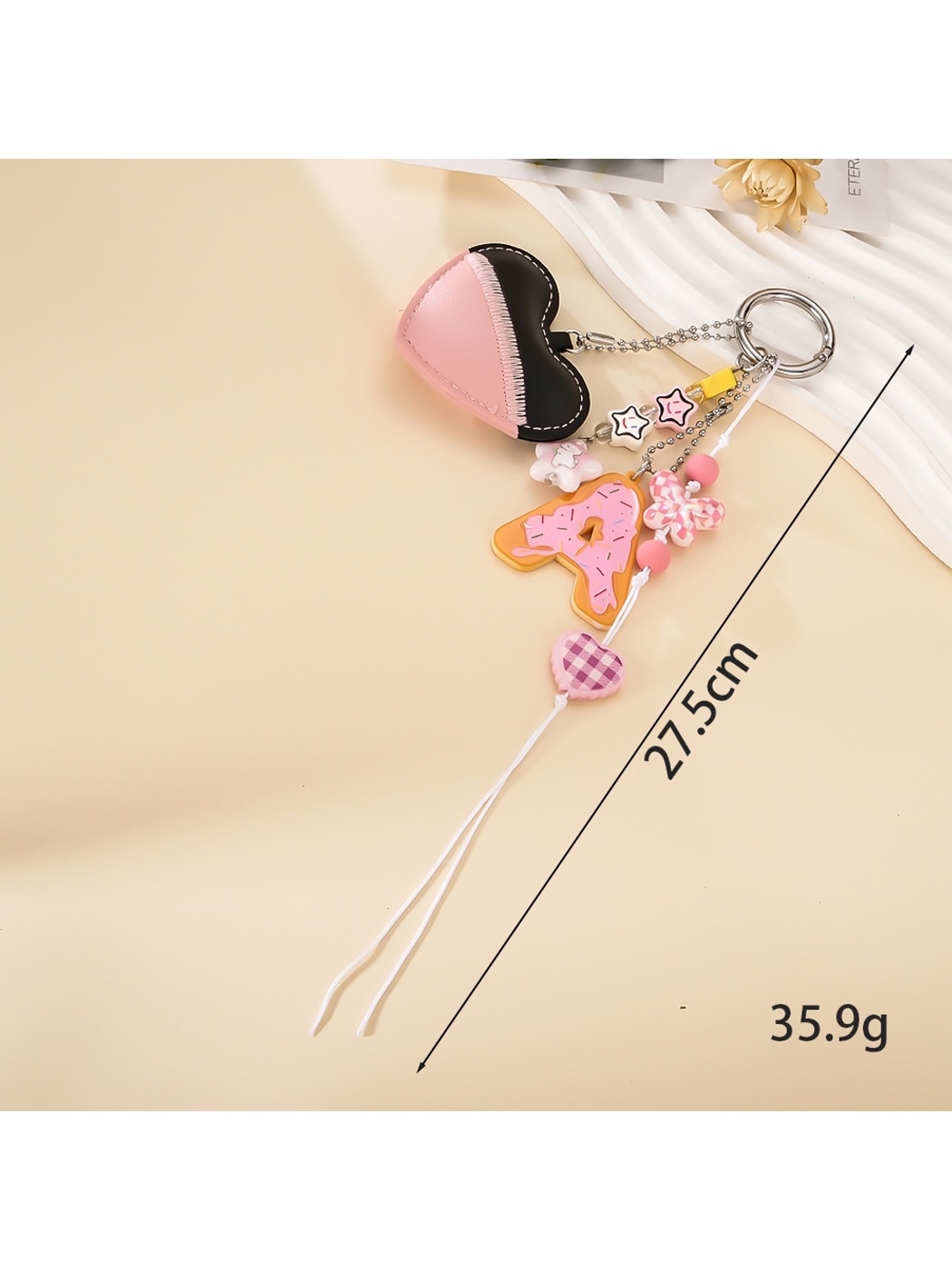 Keypus - Two Tone Heart Letter Bag Charm Keychain