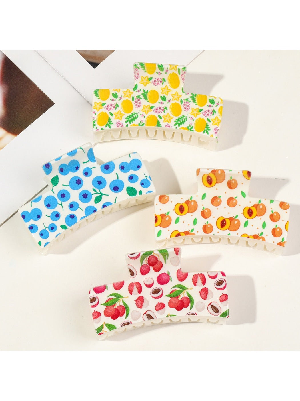 Beau - Large Fruit Themed Shark Hair Clip